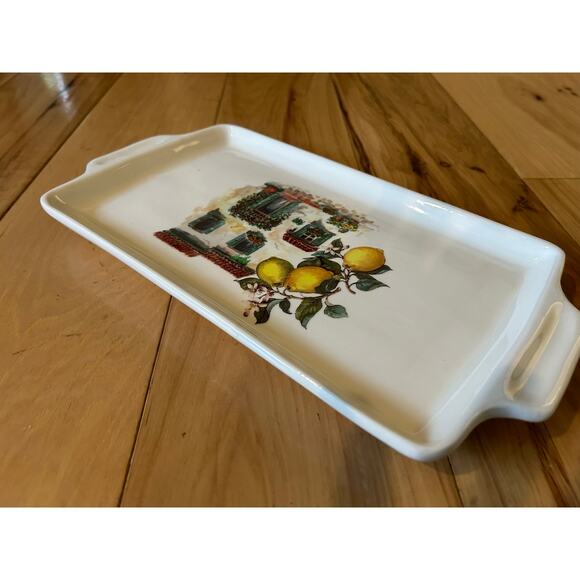 Ceramica Cuore Serving Platter, Lemons w/ Building, 11"x6.5" Made in ITALY - Picture 7 of 7